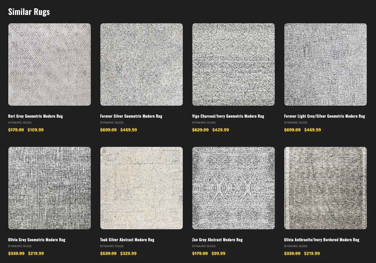 AI-driven Similar Rugs recommendations using visual and product signals